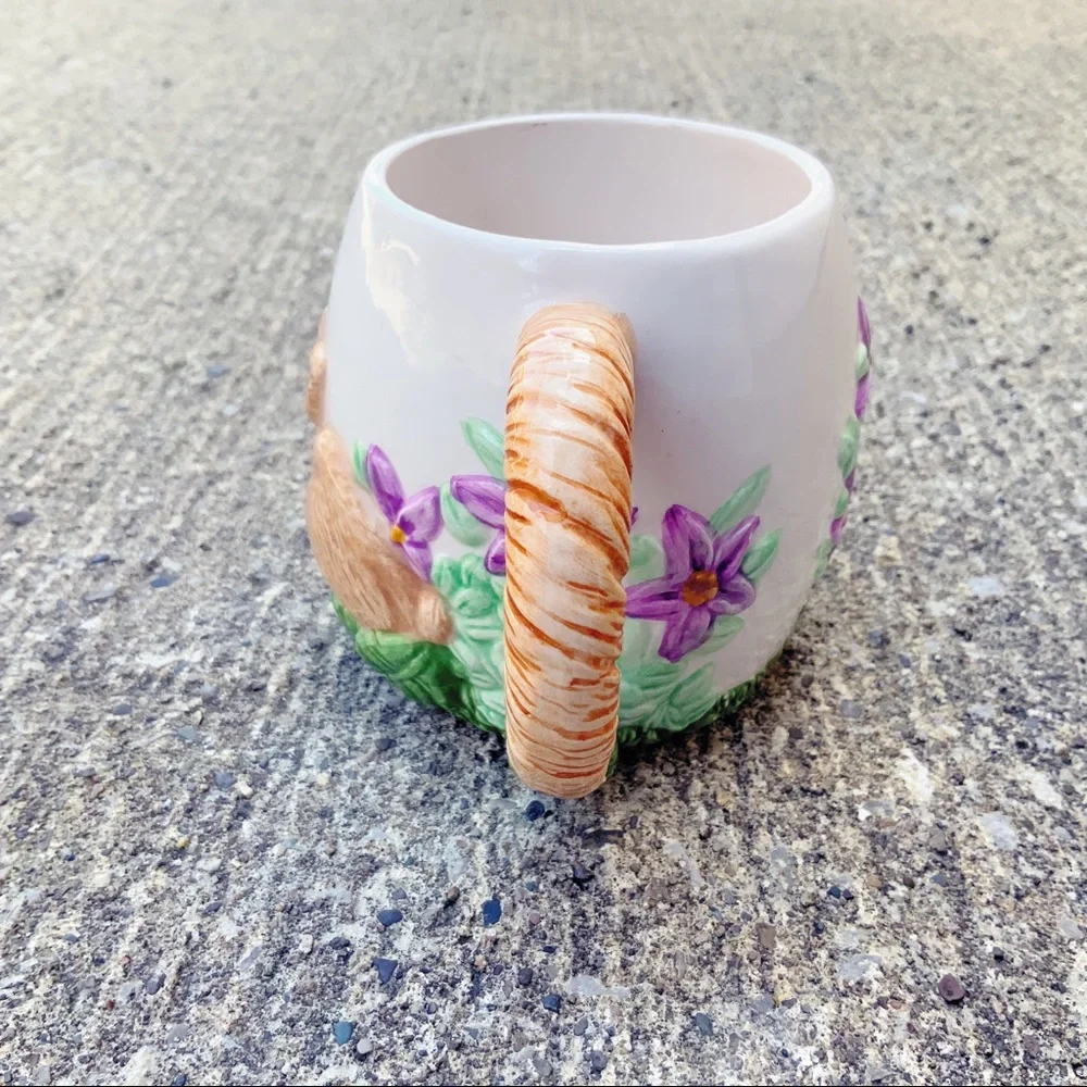 Vintage Wangs International bunny floral butterfly mug rabbit Cottagecore - Picture 6 of 8